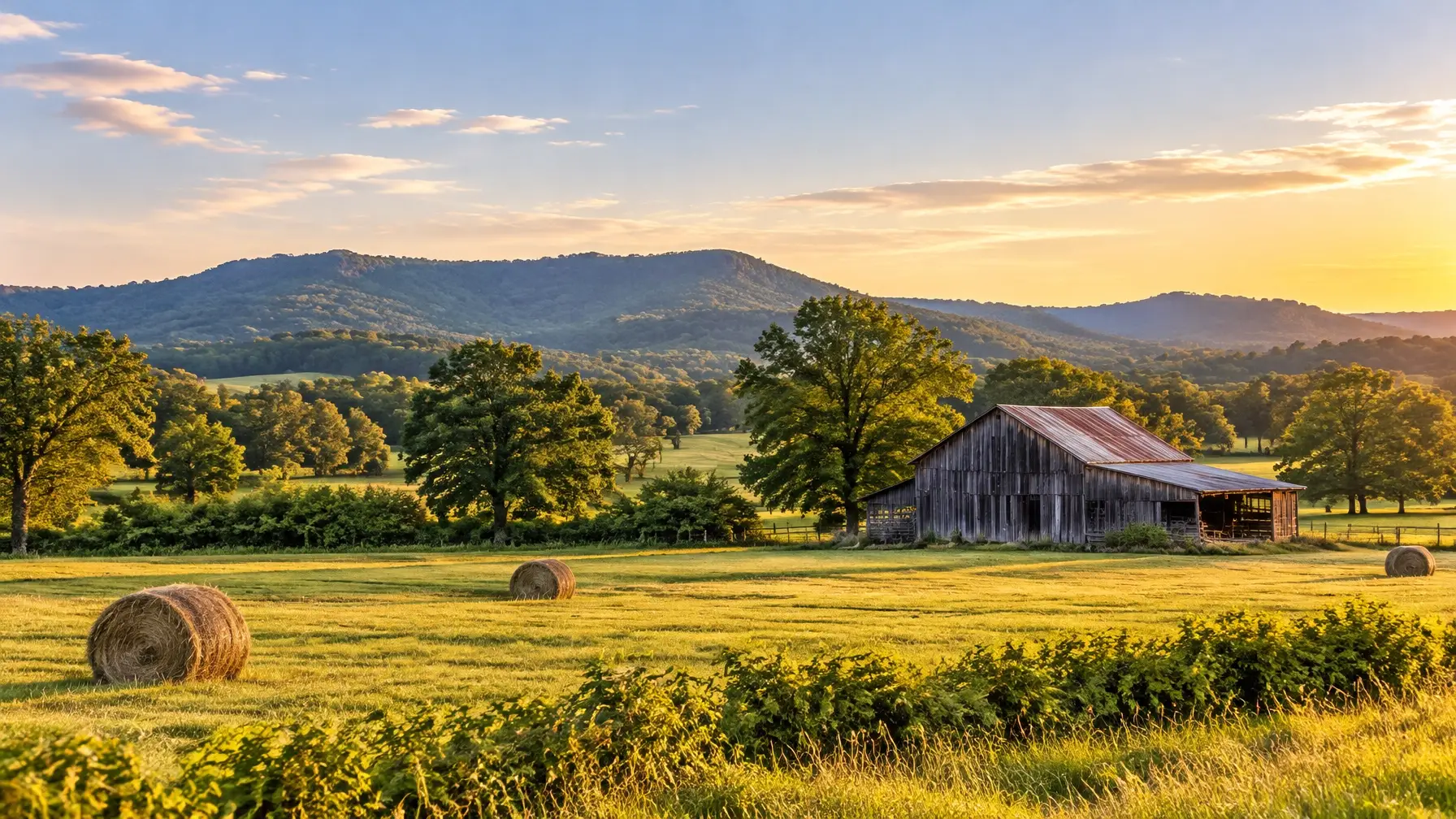 Original illustrative Upper Cumberland farmland background